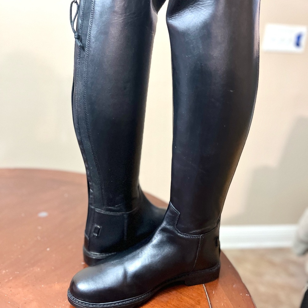 Classic Black Leather Riding Boots